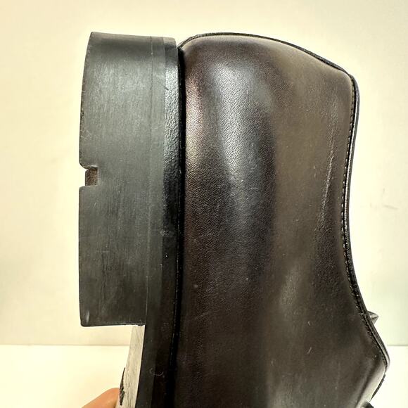 EUC Prada Tyrolean Derby Brushed Leather Split Toe Laced Black Italy UK 9 US 10 - Picture 11 of 12